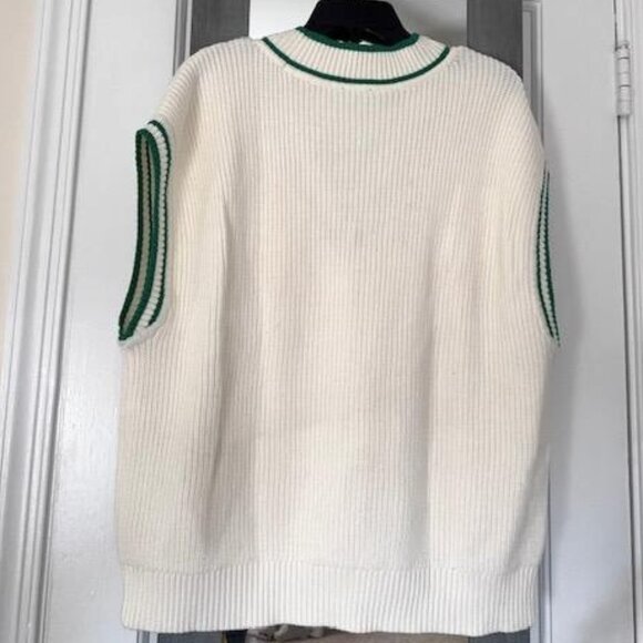 Talbots Drop Shoulder Cable Knit Sweater Vest Preppy Academia Tennis Coastal - Picture 8 of 10